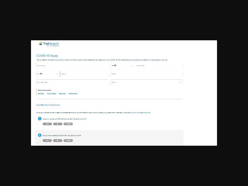 Clinical Trial Search - COVID Vaccine No Smoking History Ages 50-64 CPL (US)