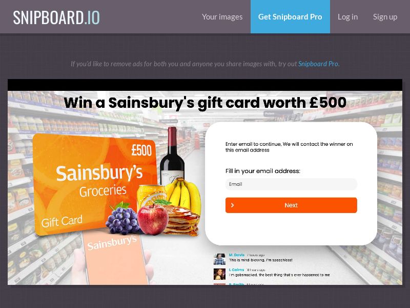 YouSweeps - Win a Sainsbury's gift card worth £500 UK - SOI