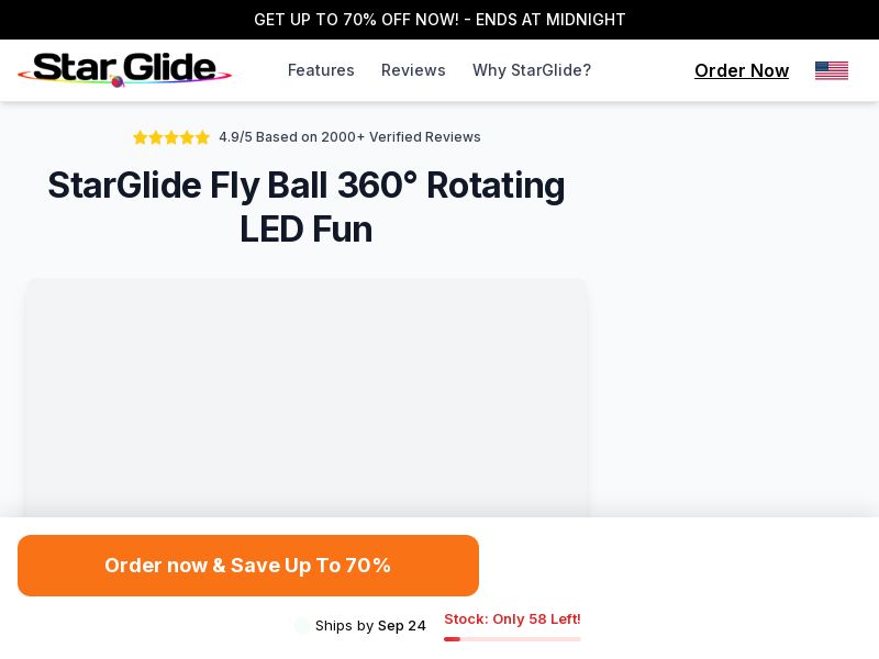 ! NEW OFFER - StarGlide Fly Ball - Product Page v2 [US,AU] (Social,Banner,Native,Push,SEO,Search,Brand Bidding) - CPA 