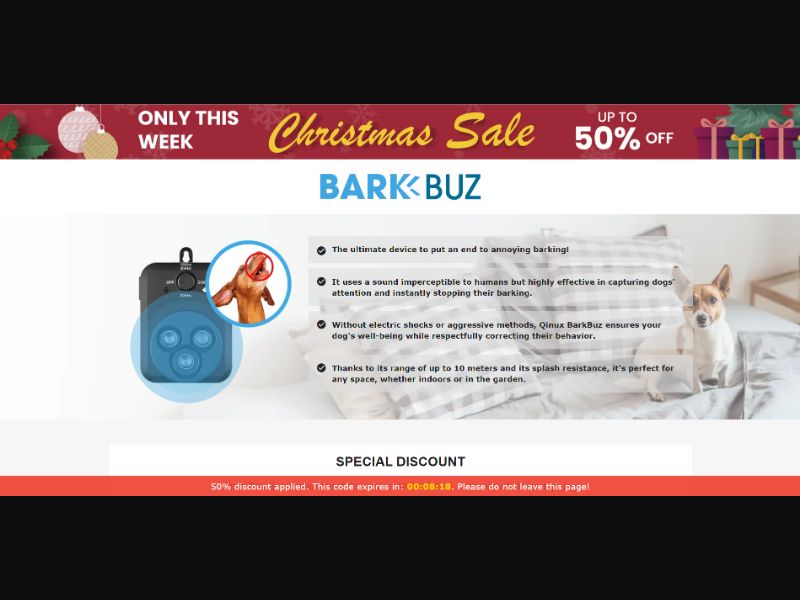 [WEB+MOB] Qinux BarkBuz – Anti-barking device /International (112 GEOs) CPS *FB/TT/Google/Taboola Pixel*