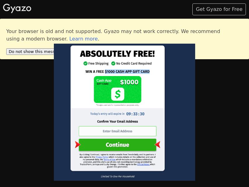 trendndaily - Win a $1000 Cash App Gift Card (push) COI [US]