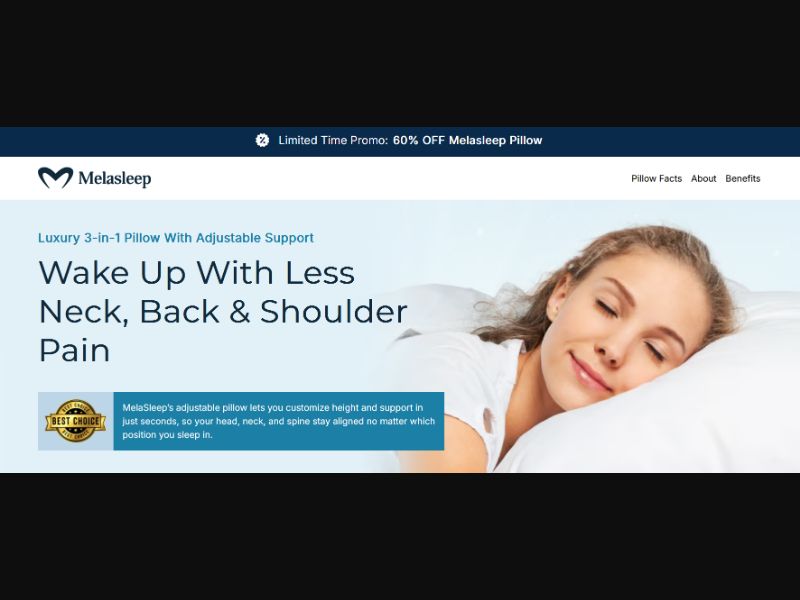 [WEB+MOB] Melasleep Pillow CTC $49.99 /UK CPS *EXCLUSIVE*