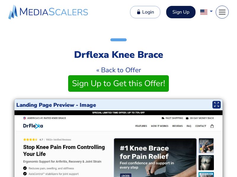 Drflexa Knee Brace {+Advertorial, DTC, Alt-Landers} (Event Tracking) [US, DE, CA, AU, UK, FR, IL, +232 More]