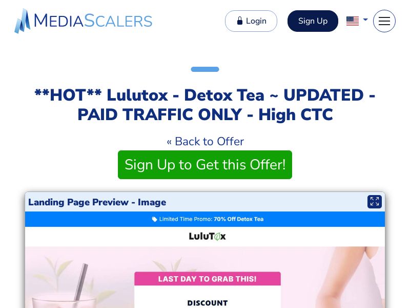 Lulutox - Detox Tea ~ UPDATED - PAID TRAFFIC ONLY - High CTC {+Advertorial, DTC, Multi-Lang, Alt-Landers} (Event Tracking) [US, DE, UK, FR, SE]