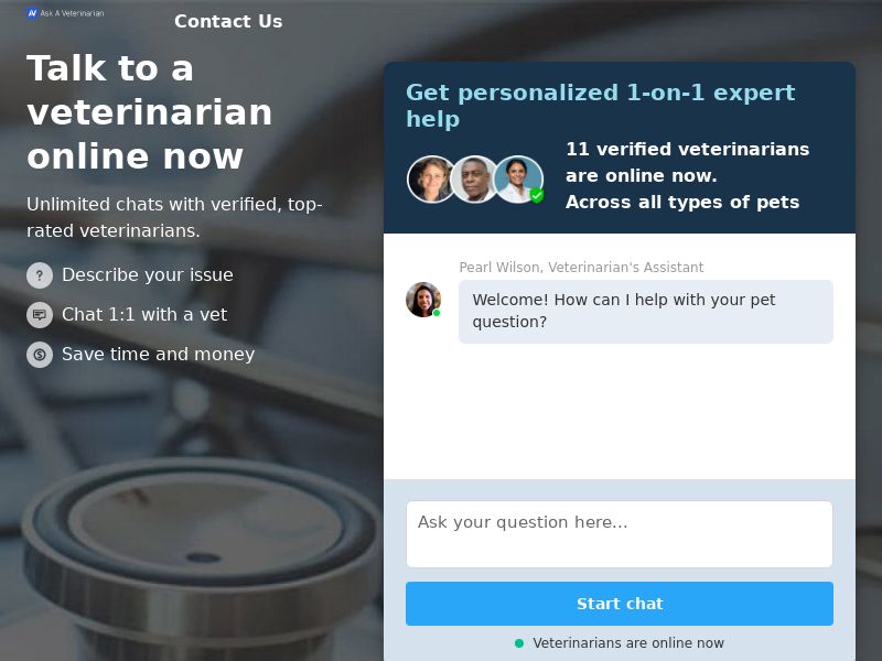 Ask a Veterinarian - Pet Health Consultation - CPS (US,CA,AU,UK + more)