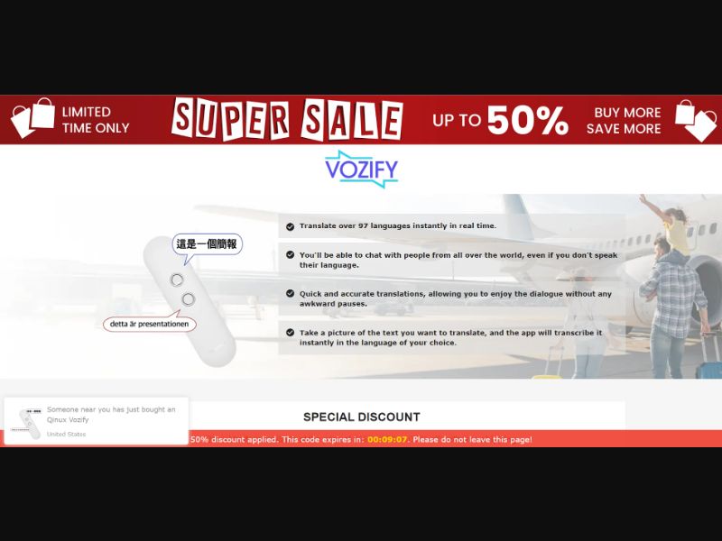 [WEB+MOB] Qinux Vozify – Real-Time Translator /International (112 GEOs) CPS *FB/TT/Google/Taboola Pixel*