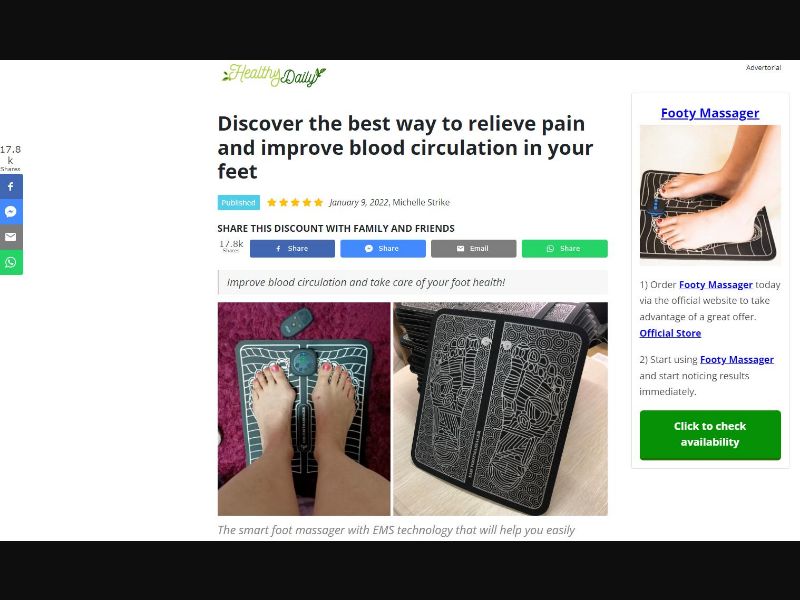 [WEB+MOB] Footy massager carpet /ES/DE/IT COD *FB/TikTok/Google/Taboola Pixel*