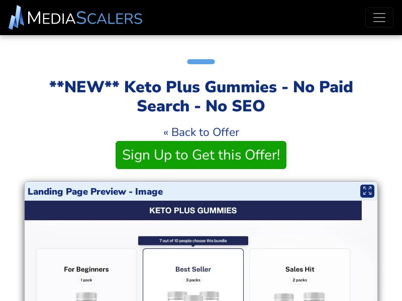 Keto Plus Gummies - No Paid Search - No SEO {+DTC, Quiz} [UK]