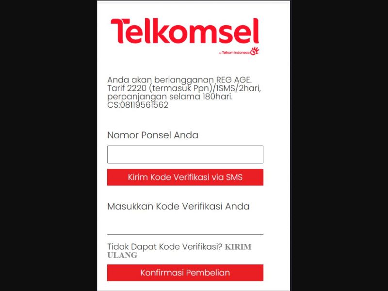 36242 - ID - [MOB] - Games RegAge (non-billable) - Telkomsel - PIN