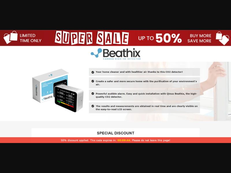 [WEB+MOB] Qinux Beathix – Carbon Dioxide Detector /International (112 GEOs) CPS *FB/TT/Google/Taboola Pixel* [Approval Required]