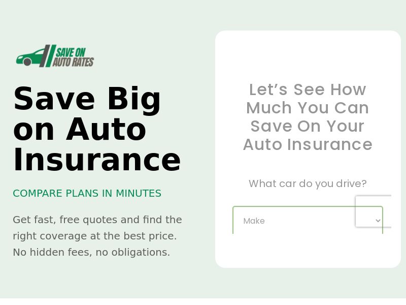 Save On Auto Plans - Car Insurance - Short Form | US