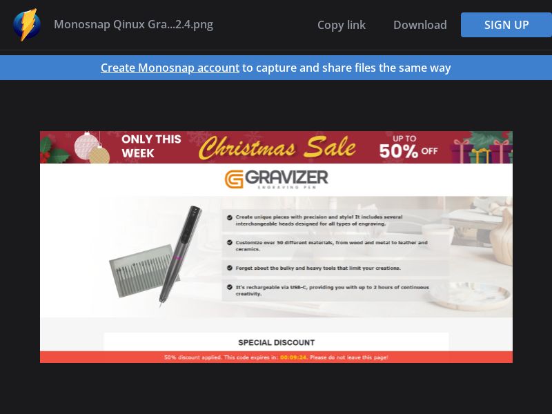 [WEB+MOB] Qinux Gravizer – Engraving Pen /International (112 GEOs) CPS *FB/TT/Google/Taboola Pixel*