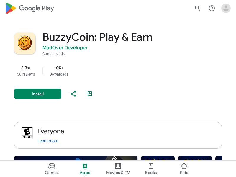 Buzzy Coin - Android - US - CPA - Incent (Pre-approval required)