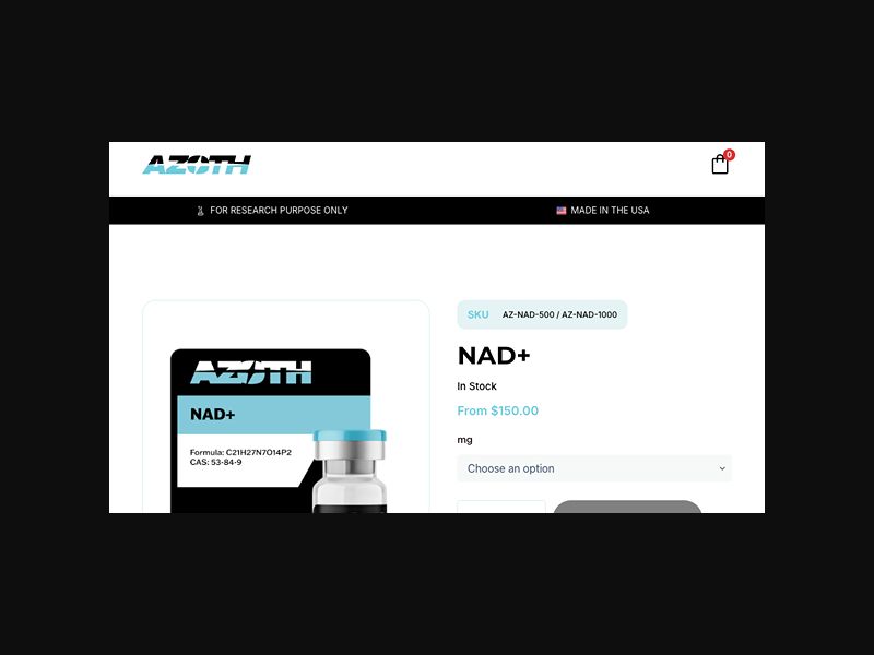 AZOTH Peptides - NAD+ - RevShare (US)