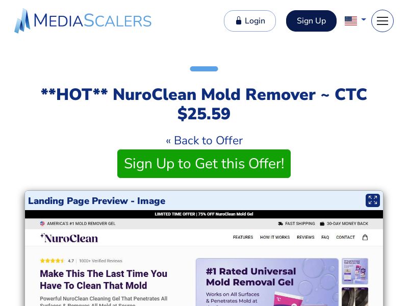 NuroClean Mold Remover ~ CTC $25.59 {+Advertorial, DTC, Alt-Landers} (Event Tracking) [US, DE, CA, AU, UK, FR, IL, +232 More]