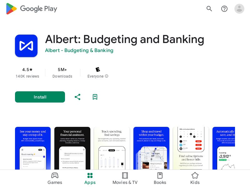 Albert: Budgeting and Banking - US - (Android)
