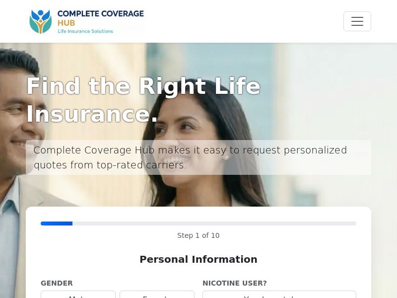 CompleteCoverageHub.com Life Insurance CPL (Lead Gen) - USA