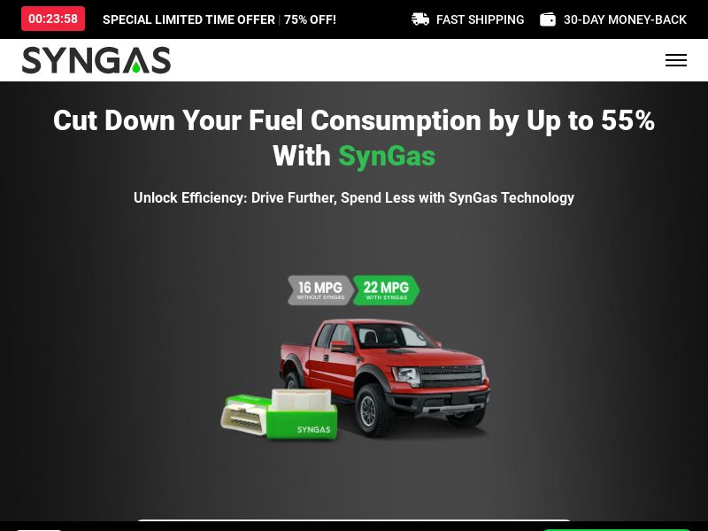 SynGas OBD Fuel Saver [INTL] (Social,Banner,Native,Push,SEO,Search,Brand Bidding) - CPA