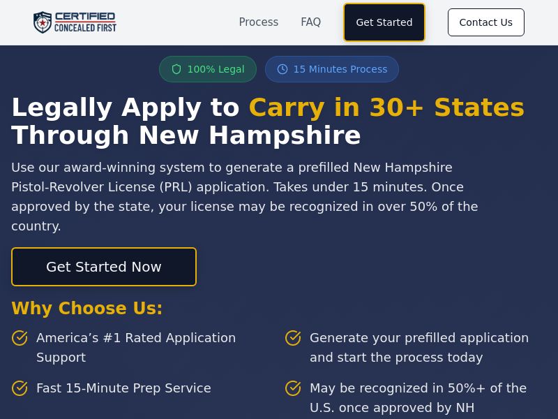 Certified Concealed First