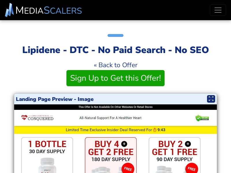 Lipidene - DTC - No Paid Search - No SEO [US, CA, AU, UK]