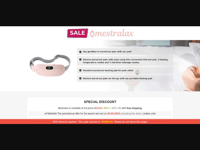 [WEB+MOB] Mestralax – Menstrual Pain Relief /International (112 GEOs) CPS *FB/TT/Google/Taboola Pixel* [Approval Required]
