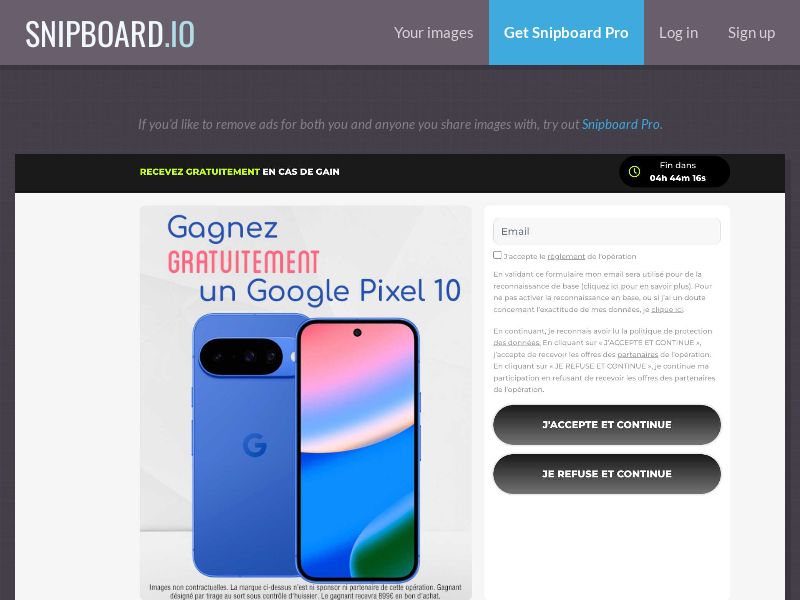 Minute Winner - Google Pixel 10 FR - SOI *PREFILL*