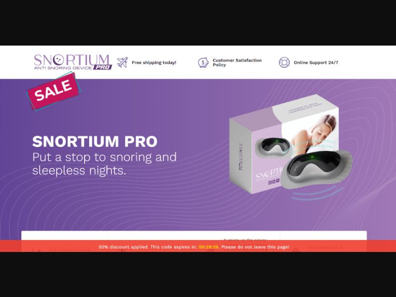 [WEB+MOB] Snortium Pro – Anti-Snoring Device /International (112 GEOs) CPS *FB/TT/Google/Taboola Pixel* [Approval Required]