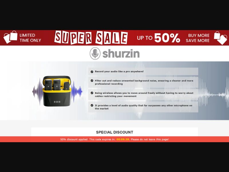 [WEB+MOB] Qinux Shurzin – Wireless Microphone /International (112 GEOs) CPS *FB/TT/Google/Taboola Pixel*