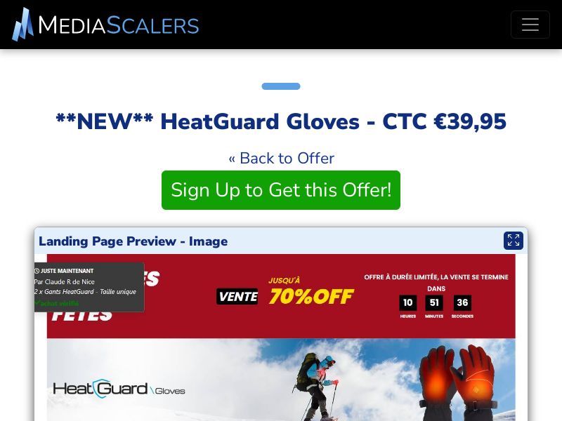 HeatGuard Gloves - CTC €39,95 {+DTC, Alt-Landers, Advertorial} (Event Tracking) [FR]