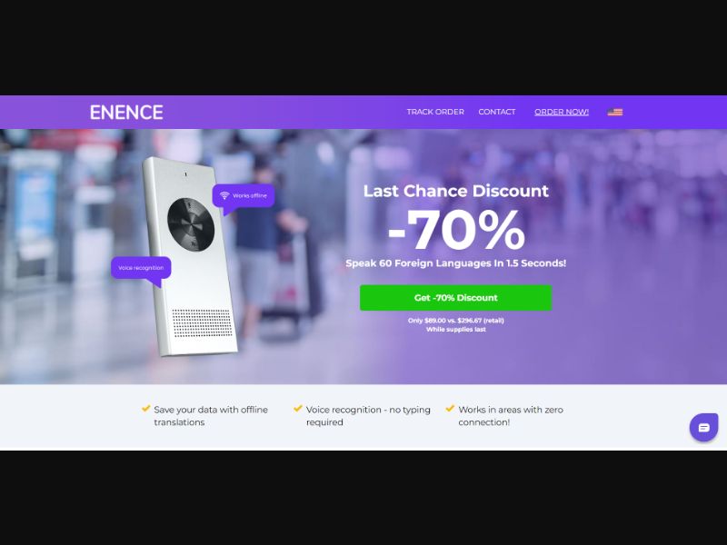 [WEB+MOB] Enence - Instant Translator V2 - Travel buddy - SUBSCRIPTION /International (50 GEOs) CPS
