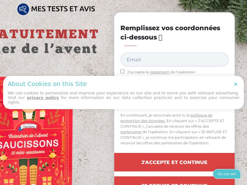 Mes Tests et Avis - Sausages Advent Calendars FR - SOI *PREFILL*