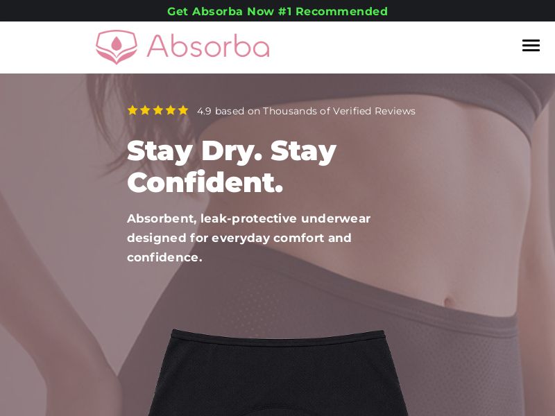 ! NEW OFFER - Absorba Leak Protective Underwear [US] (Social,Banner,Native,Push,SEO,Search,Brand Bidding) - CPA