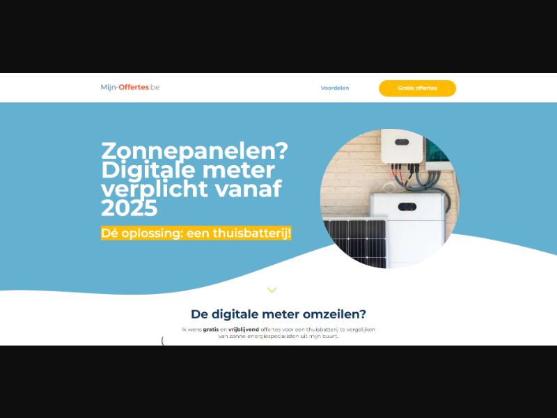 [WEB+MOB] Mijn-Offertes – Home battery v1 /BE(NL) SOI [Approval Required]