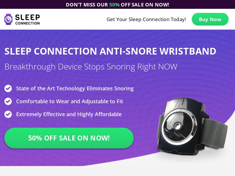 Sleep Conn Anti Snore Wristbrand [UK] (Social,Banner,Native,Push,SEO,Search,Brand Bidding) - CPA 