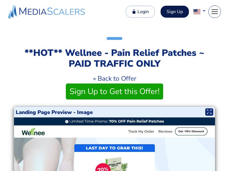 Wellnee - Pain Relief Patches ~ PAID TRAFFIC ONLY {+Advertorial, DTC, Multi-Lang, Alt-Landers} (Event Tracking) [US, DE, CA, AU, UK, FR, IL, +232 More]