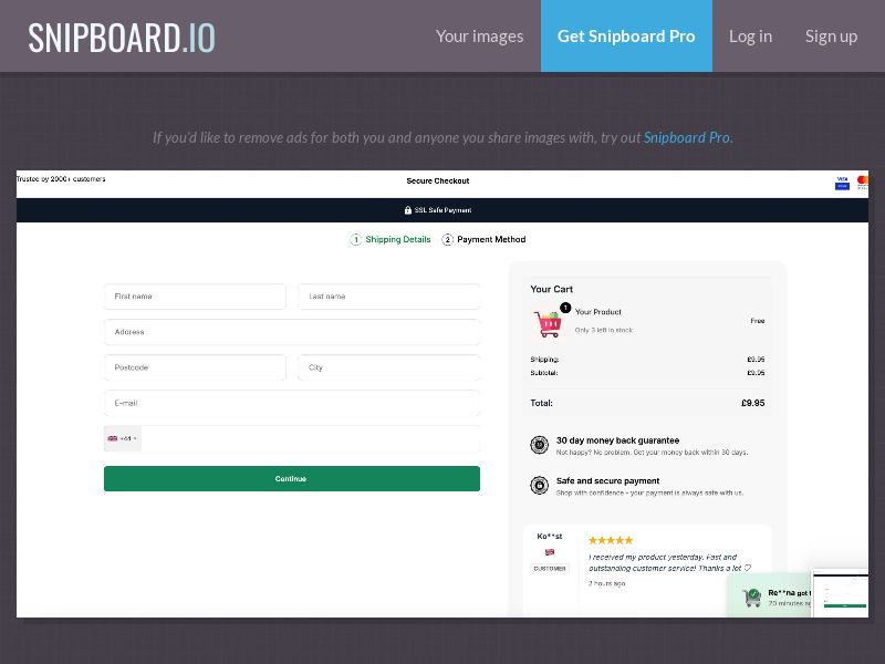 TrustLet - Signup v2 (ECOM) product free 9.95 CTC TR - CC Submit