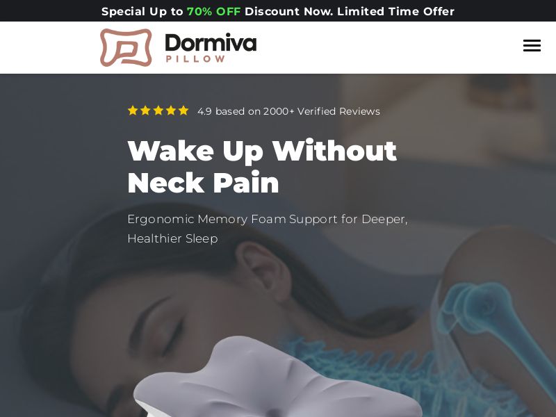 ! NEW OFFER - Dormiva Pillow - DTC [US] (Social,Banner,Native,Push,SEO,Search,Brand Bidding) - CPA 