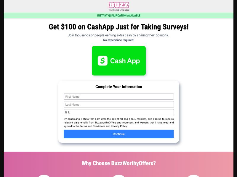 $100 Cash App Gift Card (CPA) - US