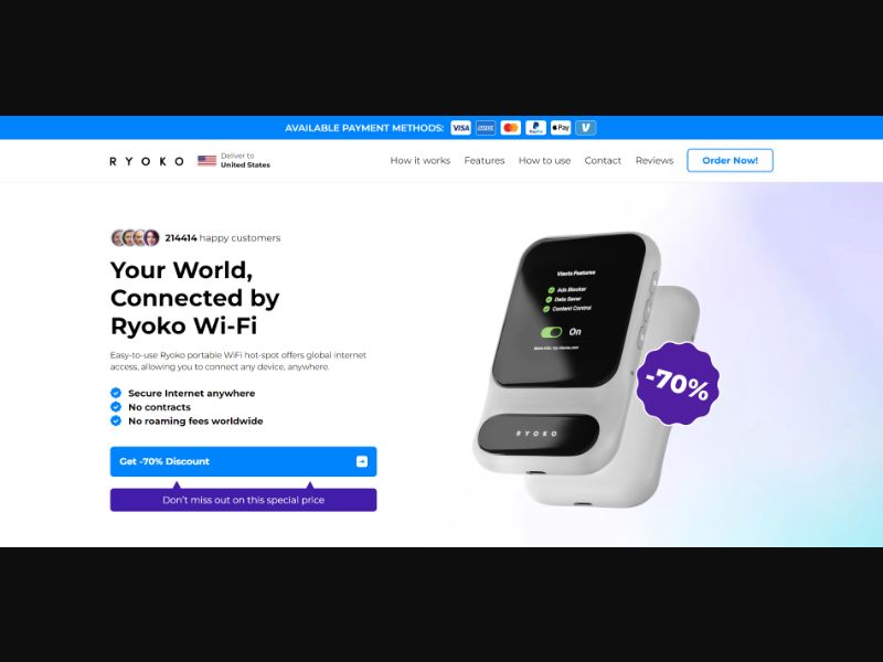 [WEB+MOB] Ryoko PRO - WiFi Router /International (59 GEOs) CPS