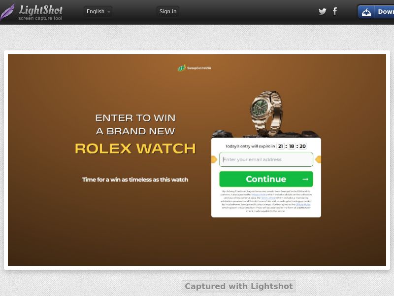 SweepStakes - Rolex Watch - CPL | US