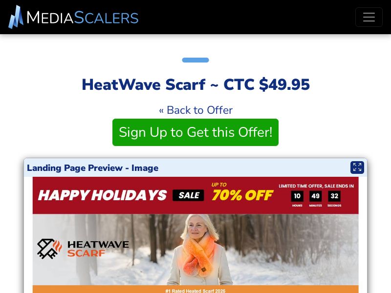 HeatWave Scarf ~ CTC $49.95 {+DTC, Alt-Landers} (Event Tracking) [US]