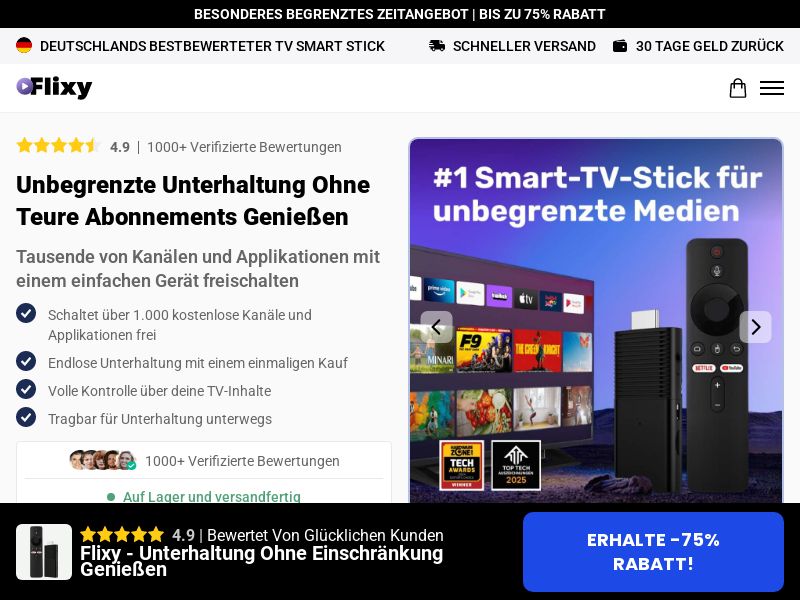 Ecom - Flixy TV Smart Stick - DE