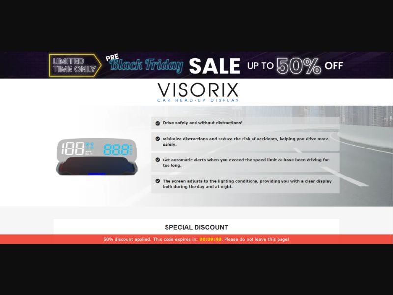 [WEB+MOB] Qinux Visorix – Car Head-Up Display /International (112 GEOs) CPS *FB/TT/Google/Taboola Pixel*