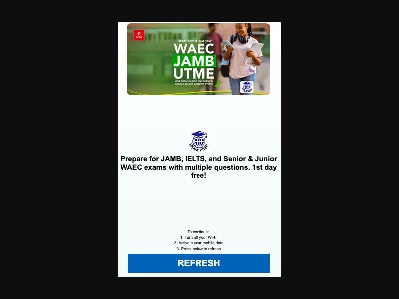 34997 - NG - [MOB] - Exam Prep - Airtel - 2 Click