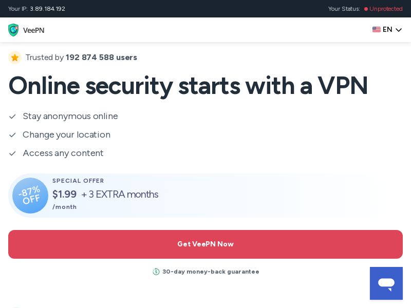 VeePN - VPN Service - CPS (WW) [iOS]