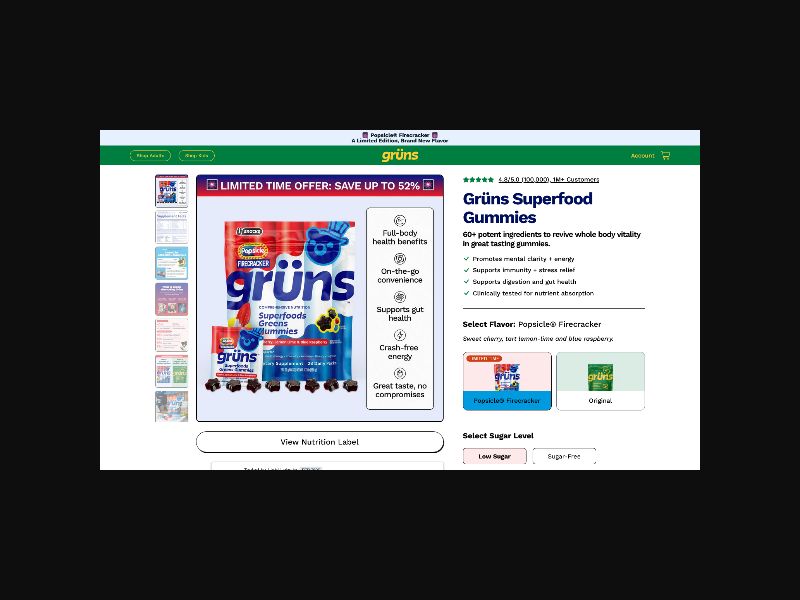 Gruns - Popscile Superfood Gummies - CPS (US)