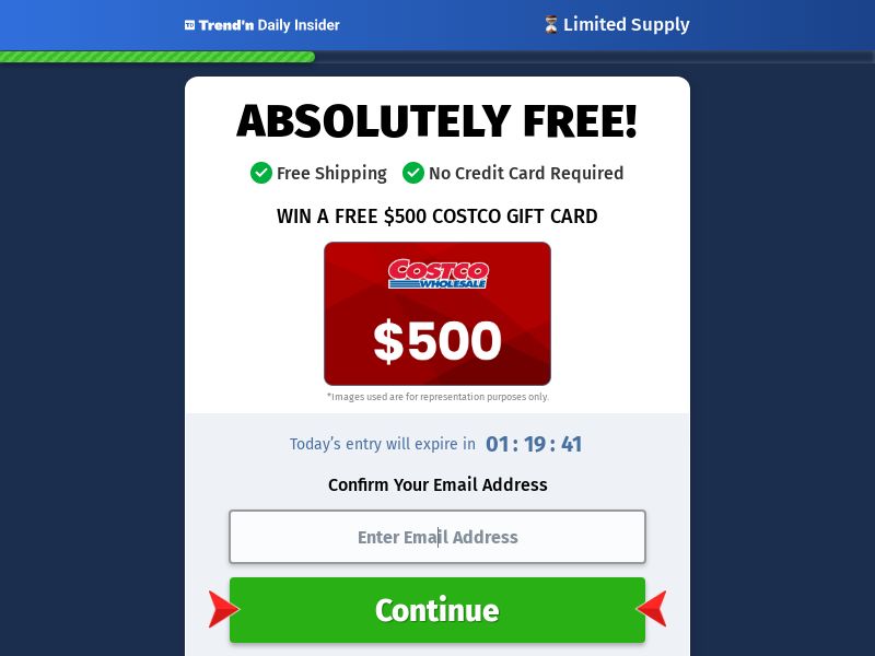 TrendnDaily (Display traffic only) - $500 Costco Gift Card - US