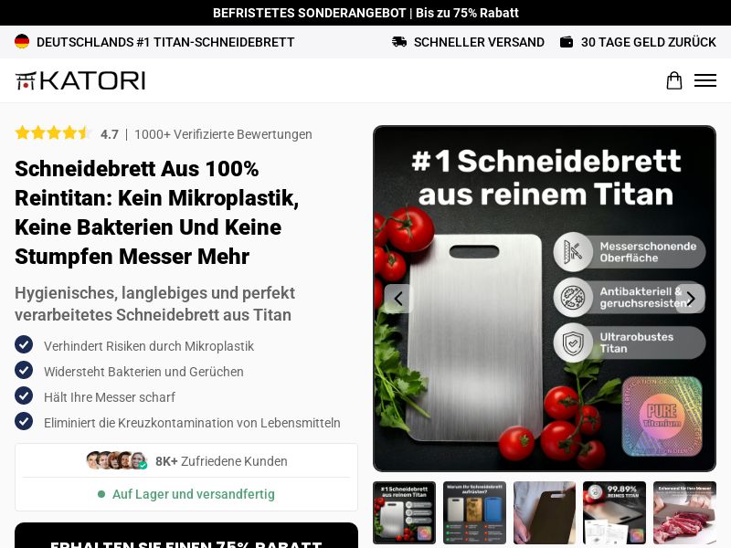 Katori Titanium Cutting Board - DTC [DE] (Social,Banner,Native,Push,SEO,Search,Brand Bidding) - CPA