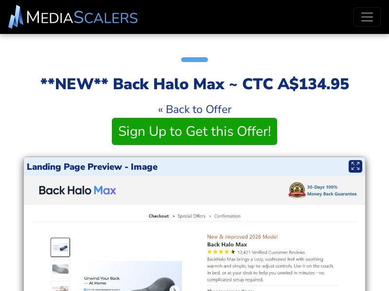 Back Halo Max ~ CTC A$134.95 {+DTC} (Event Tracking) [AU]