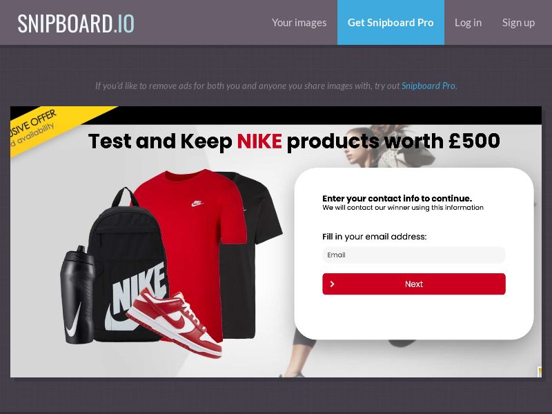 ForYouPromo - Test & Keep NIKE products UK - SOI